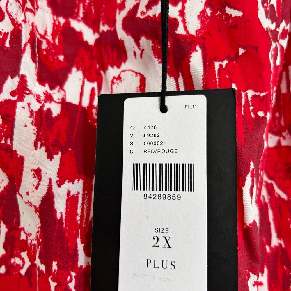 NWT Aureta Square Neck Corset A-Le Dress Midi Women’s 2X‎ Red Bloomcore Romantic - Picture 7 of 13